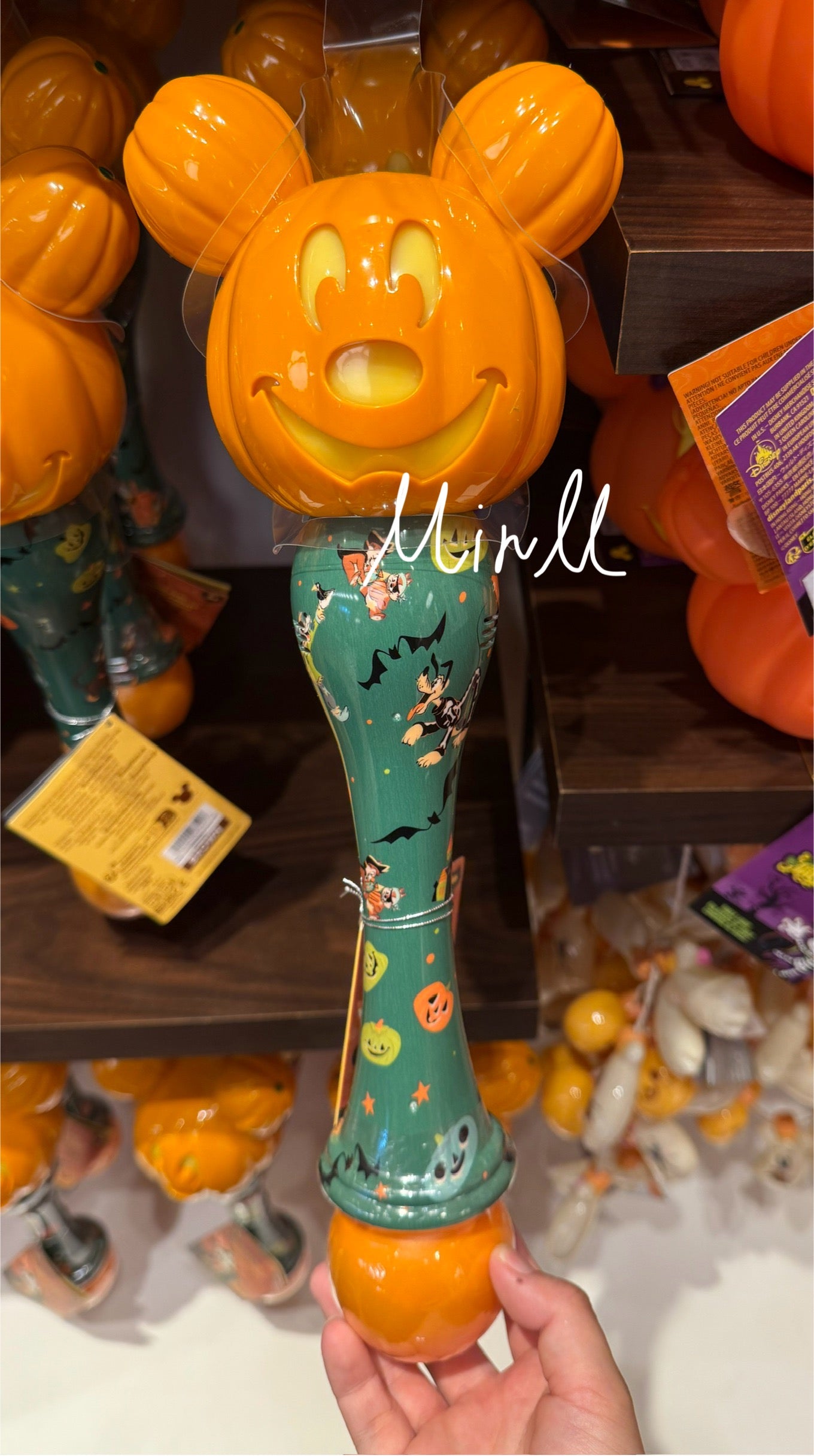 Disney Parks Exclusive Mickey Mouse Jack-o'-Lantern Light Up Bubble Wand
