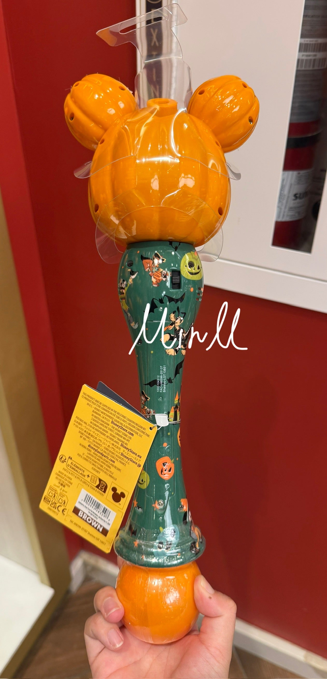 Disney Parks Exclusive Mickey Mouse Jack-o'-Lantern Light Up Bubble Wand