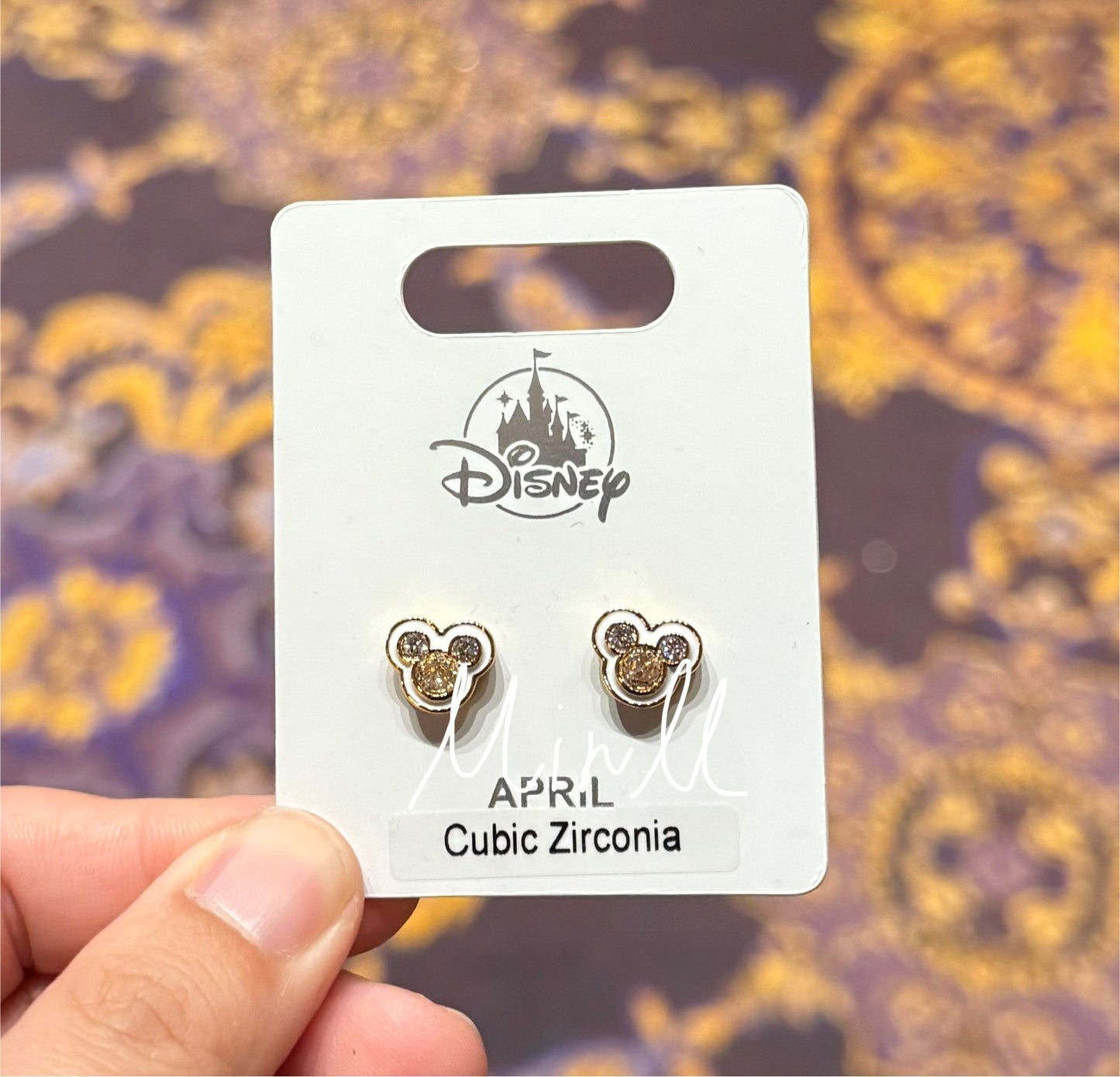 Disney Parks Exclusive Mickey Mouse Icon Birthstone Earrings Jan. to June