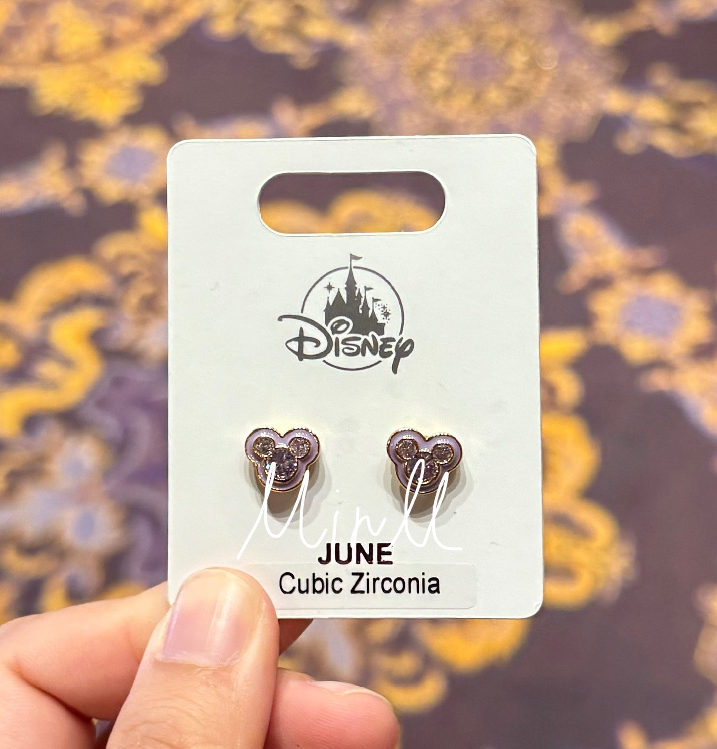 Disney Parks Exclusive Mickey Mouse Icon Birthstone Earrings Jan. to June
