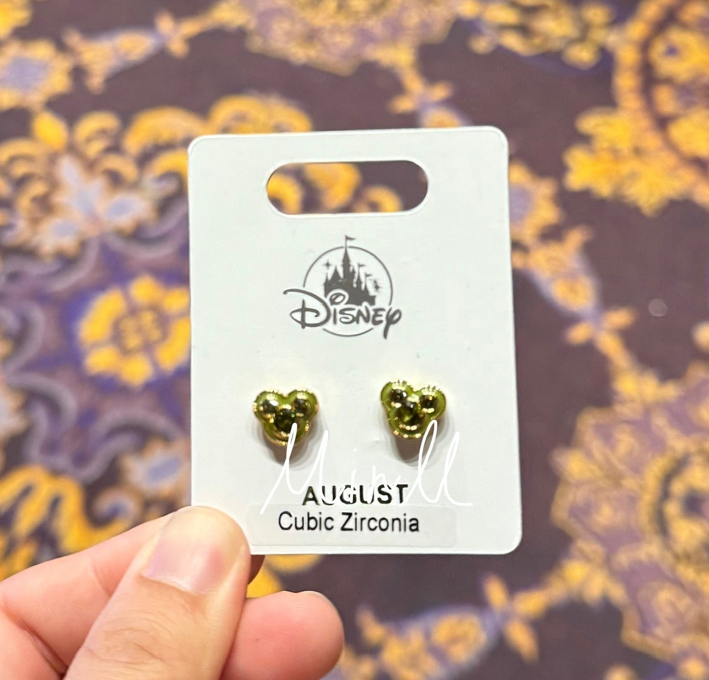 Disney Parks Exclusive Mickey Mouse Icon Birthstone Earrings July to Dec.