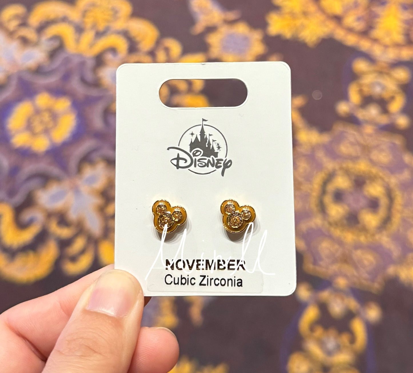Disney Parks Exclusive Mickey Mouse Icon Birthstone Earrings July to Dec.