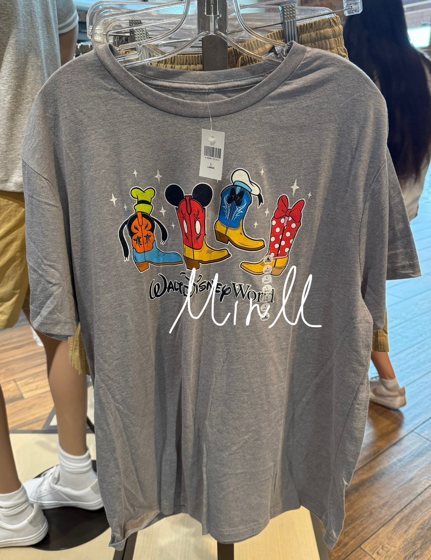 Disney Parks Exclusive Mickey&Friends Cowboy Boots T-shirt For Adults Walt Disney World