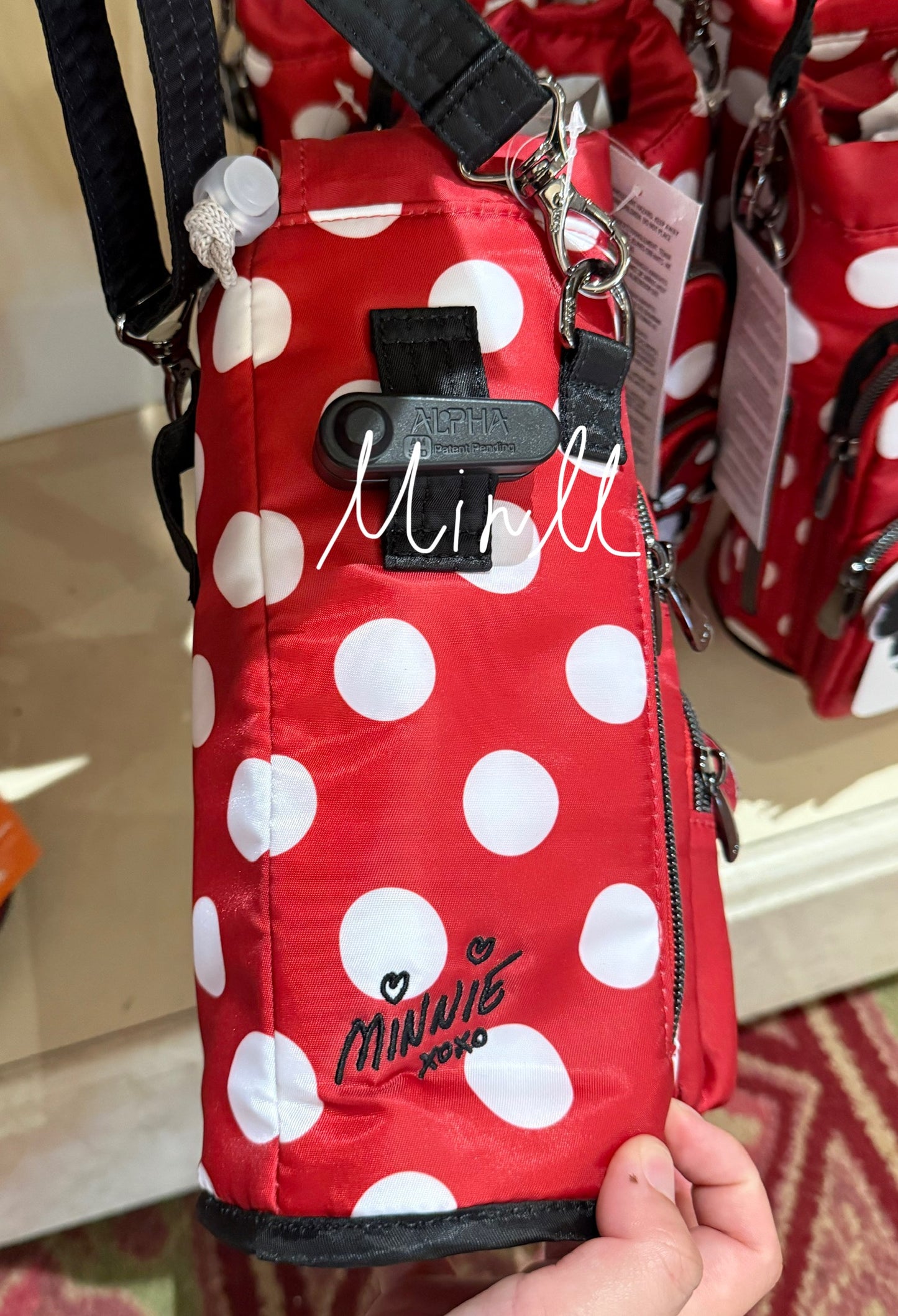 【Lug】Disney Parks Minnie Mouse Polka Dots Bottle Holder Crossbody Bag