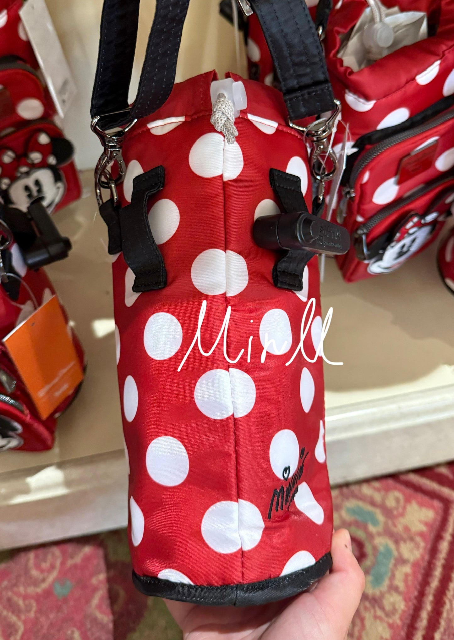 【Lug】Disney Parks Minnie Mouse Polka Dots Bottle Holder Crossbody Bag