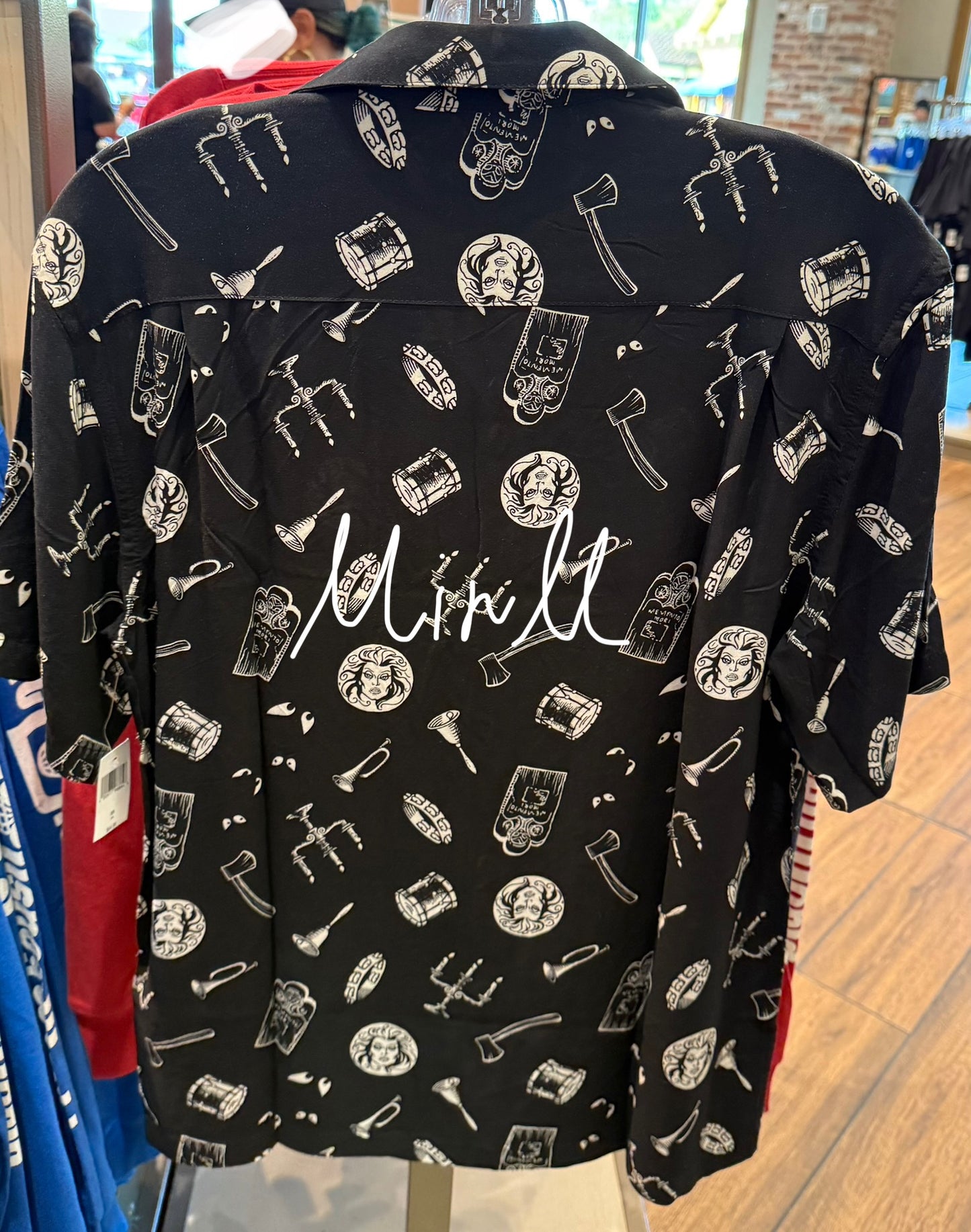 Disney Parks Exclusive Haunted Mansion Woven Shirt For Adults Walt Disney World