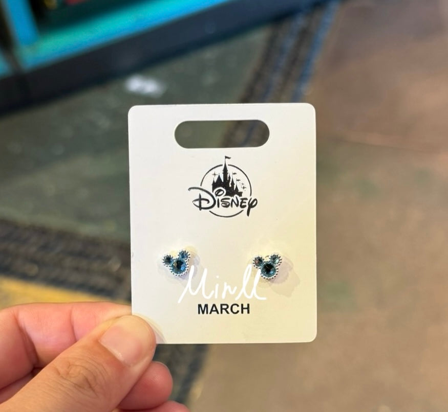 Disney Parks Exclusive Mickey Mouse Icon Birthstone Earrings Jan. to June