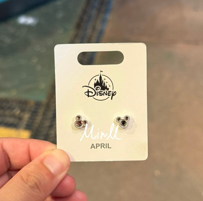 Disney Parks Exclusive Mickey Mouse Icon Birthstone Earrings Jan. to June