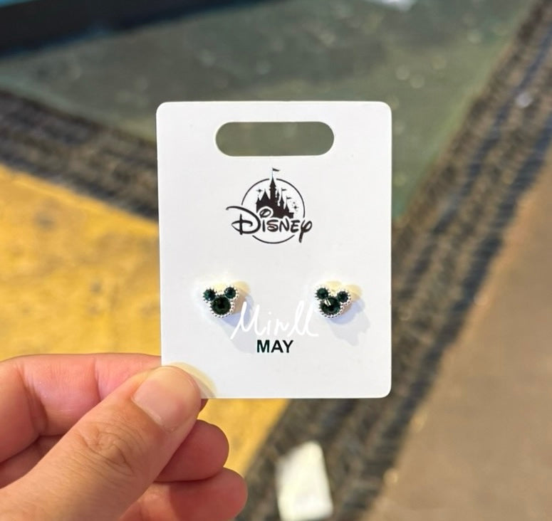 Disney Parks Exclusive Mickey Mouse Icon Birthstone Earrings Jan. to June