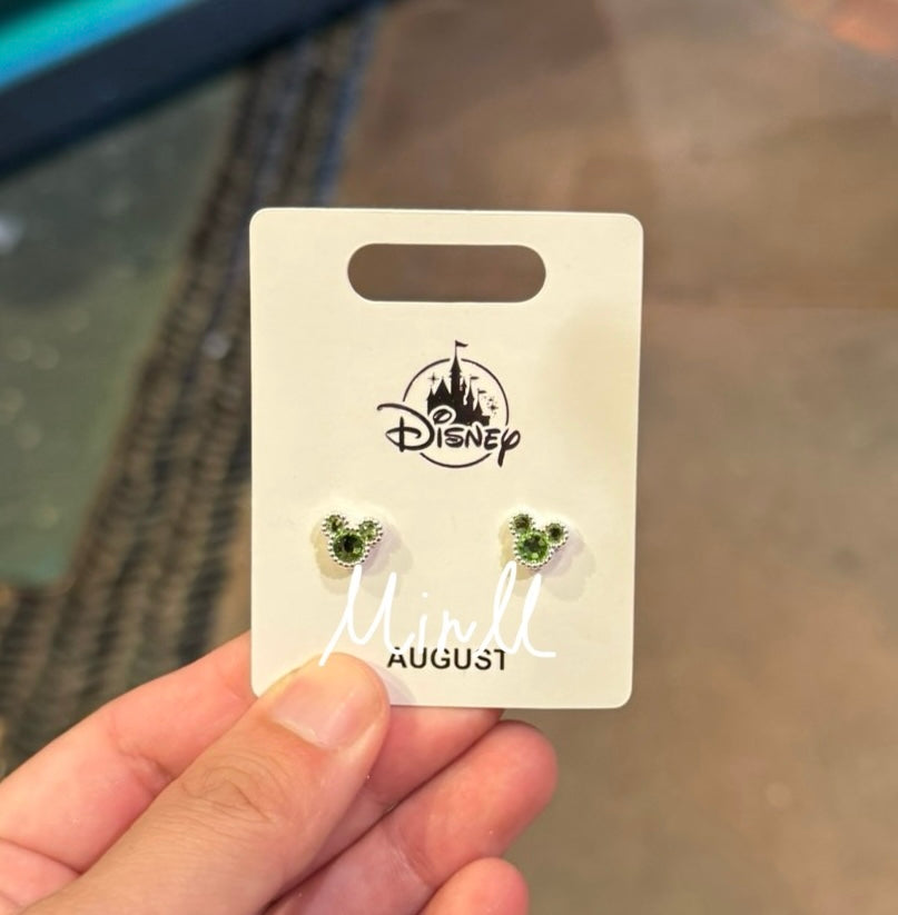 Disney Parks Exclusive Mickey Mouse Icon Birthstone Earrings July to Dec.