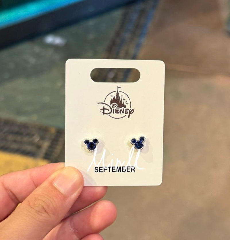 Disney Parks Exclusive Mickey Mouse Icon Birthstone Earrings July to Dec.