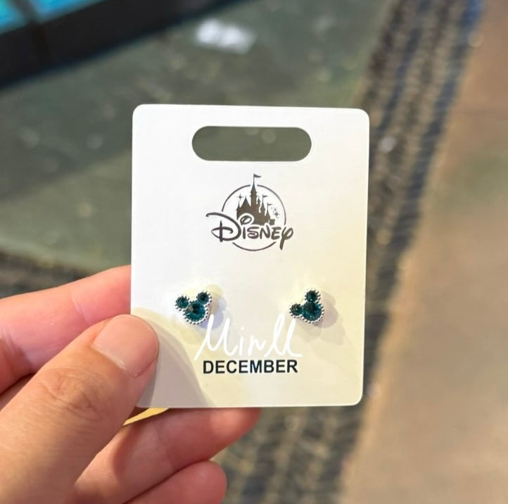 Disney Parks Exclusive Mickey Mouse Icon Birthstone Earrings July to Dec.