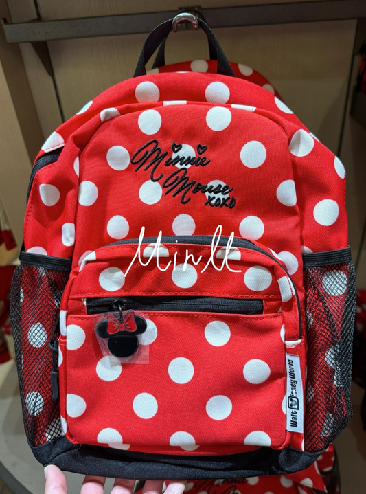 Walt Disney World Minnie Mouse Polka Dots Ear Holder Backpack Small