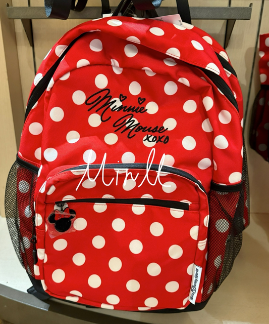 Walt Disney World Minnie Mouse Polka Dots Ear Holder Backpack Large