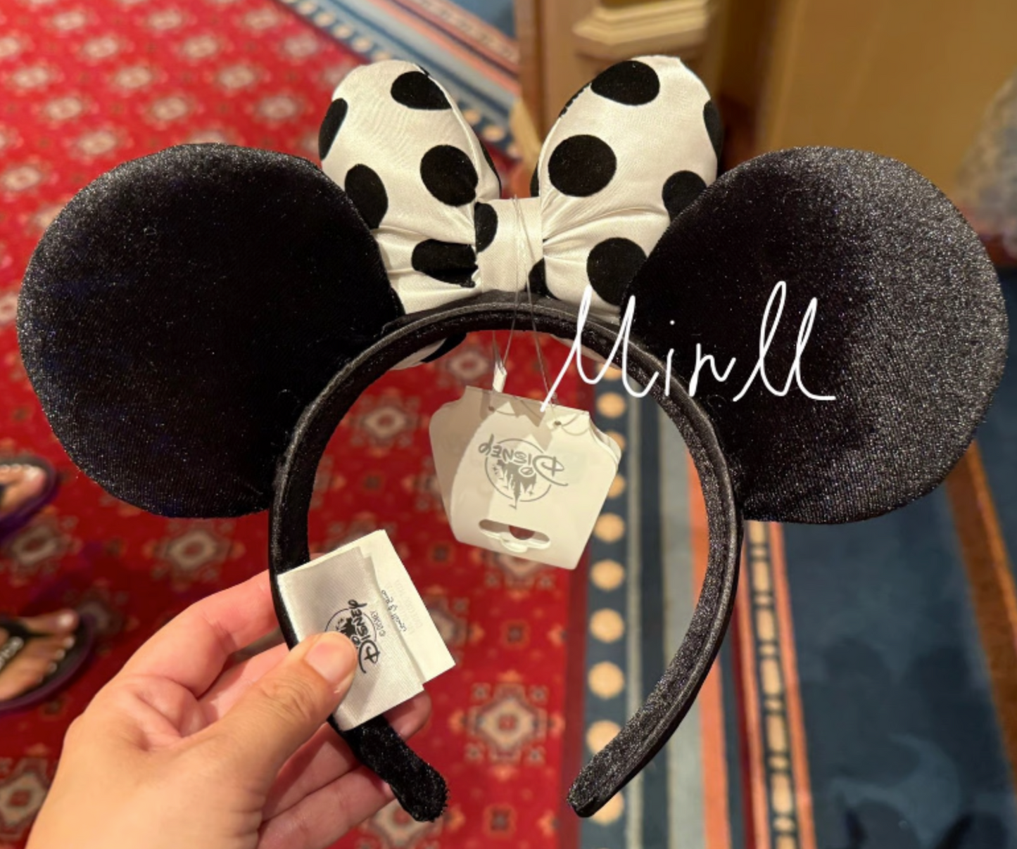 Disney Parks Exclusive Polka Dots Black and White Minnie Mouse Ear Headband For Adults