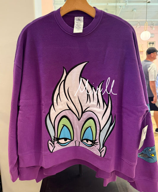 The Little Mermaid Ursula Villains Purple Crewneck Pullover
