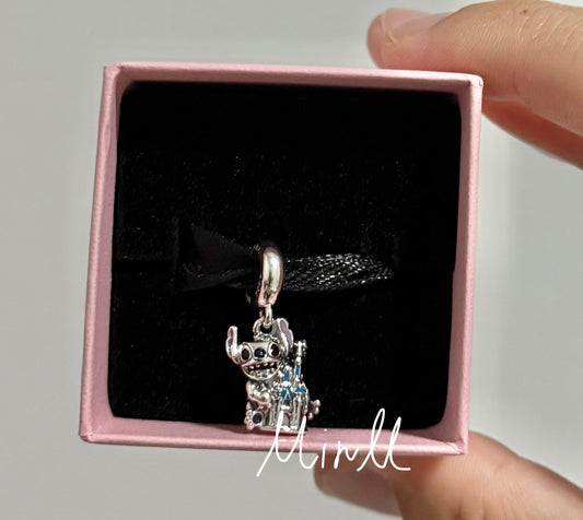 Disney Parks Exclusive Lilo & Stitch Cinderella Castle Charm Magic Kingdom Pandora WDW