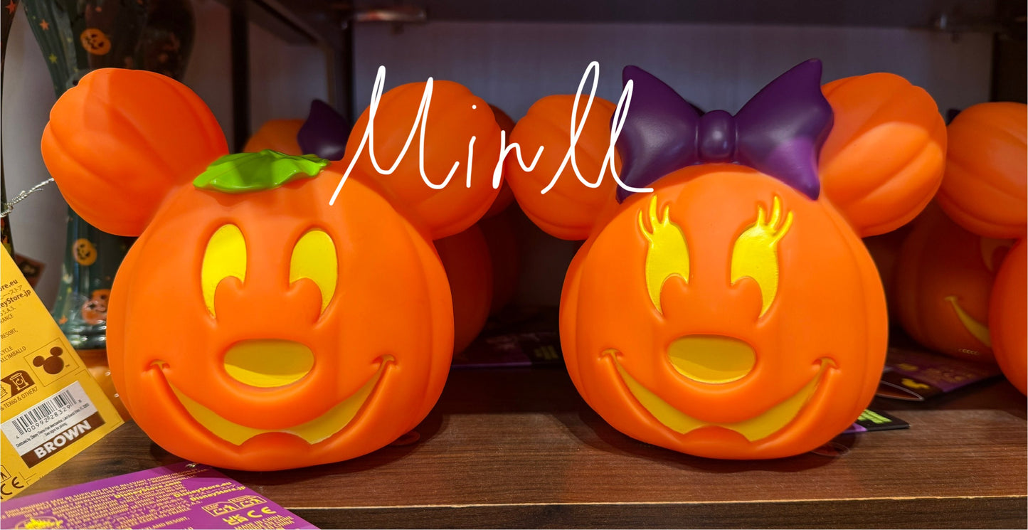 Disney Parks Exclusive Mickey Mouse or Minnie Mouse Light-Up Jack-o'-Lantern Mini Figurine 2025