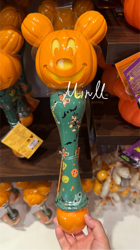 Disney Parks Exclusive Mickey Mouse Jack-o'-Lantern Light Up Bubble Wand
