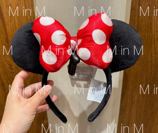 Disney Parks Exclusive Classic Minnie Mouse Red Bow Polka Dots Ear Headband For Adults