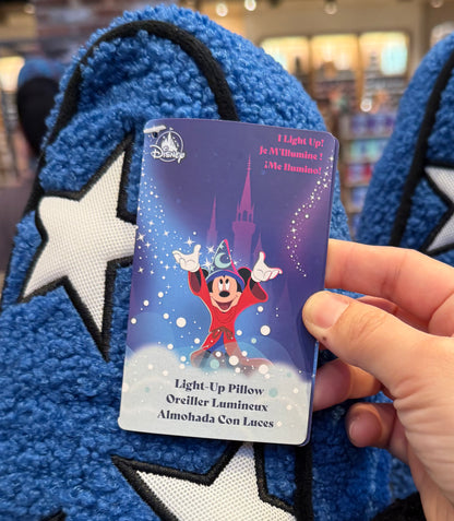Disney Parks Exclusive Walt Disney World Fantsia Sorcerer Mickey Hat Light Up Pillow
