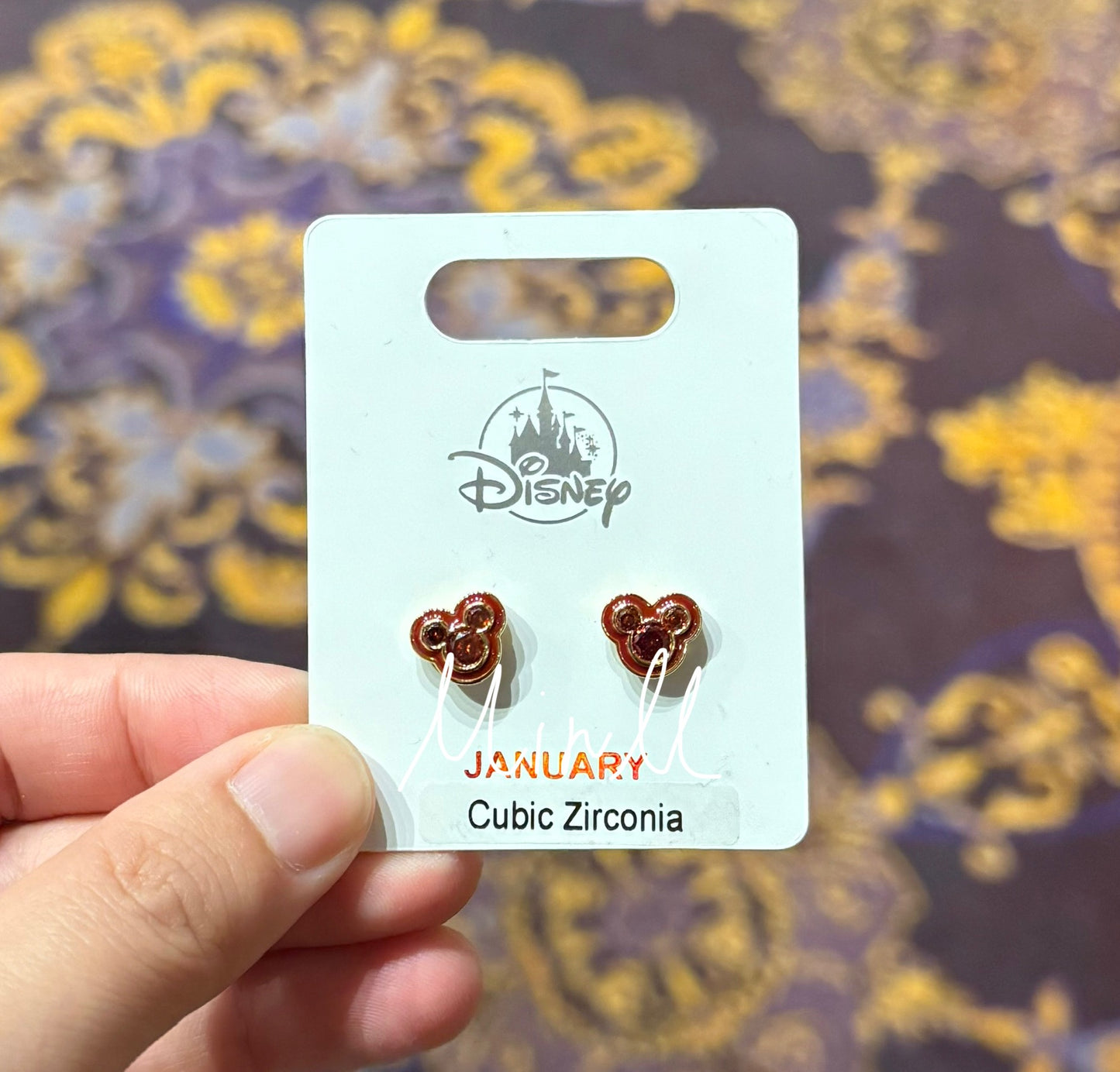 Disney Parks Exclusive Mickey Mouse Icon Birthstone Earrings Jan. to June