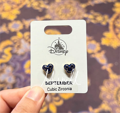 Disney Parks Exclusive Mickey Mouse Icon Birthstone Earrings July to Dec.
