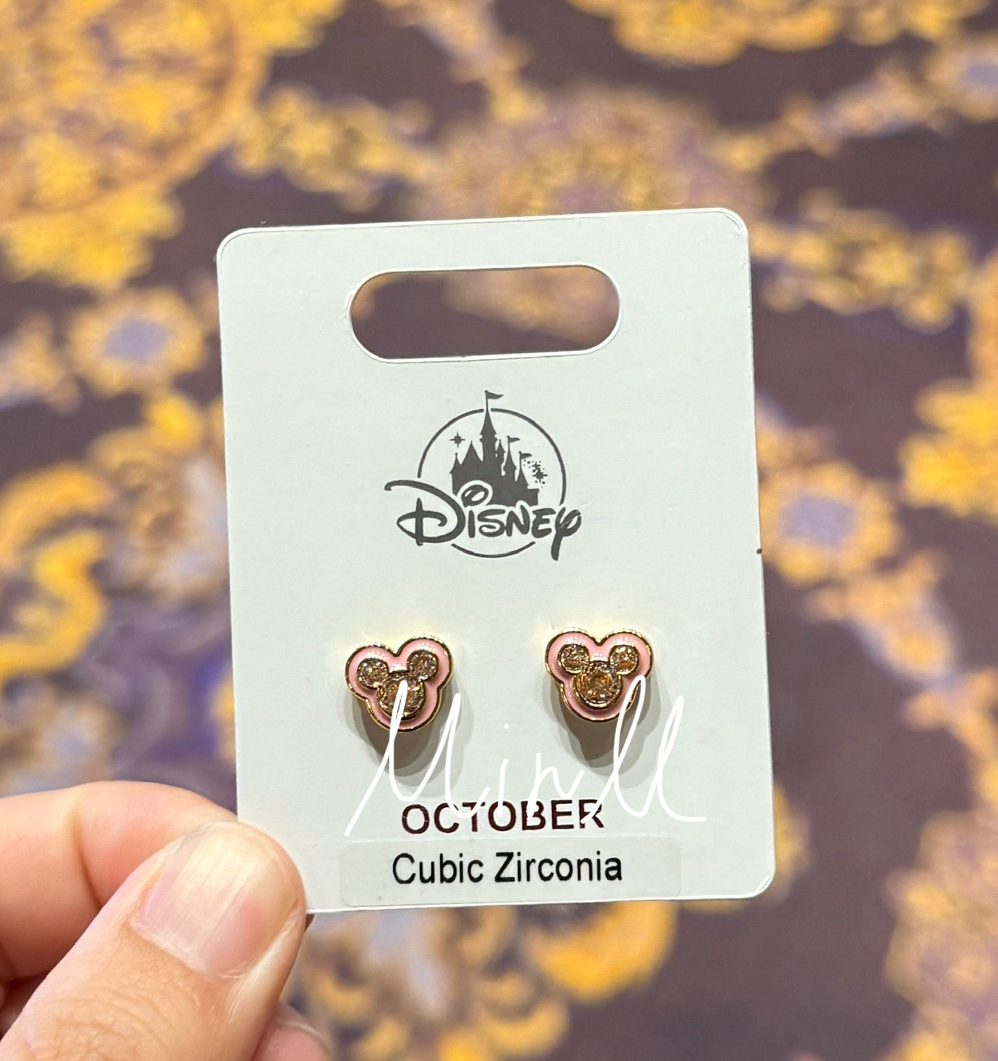 Disney Parks Exclusive Mickey Mouse Icon Birthstone Earrings July to Dec.