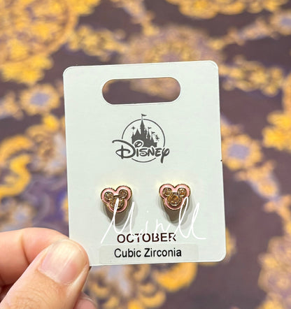 Disney Parks Exclusive Mickey Mouse Icon Birthstone Earrings July to Dec.