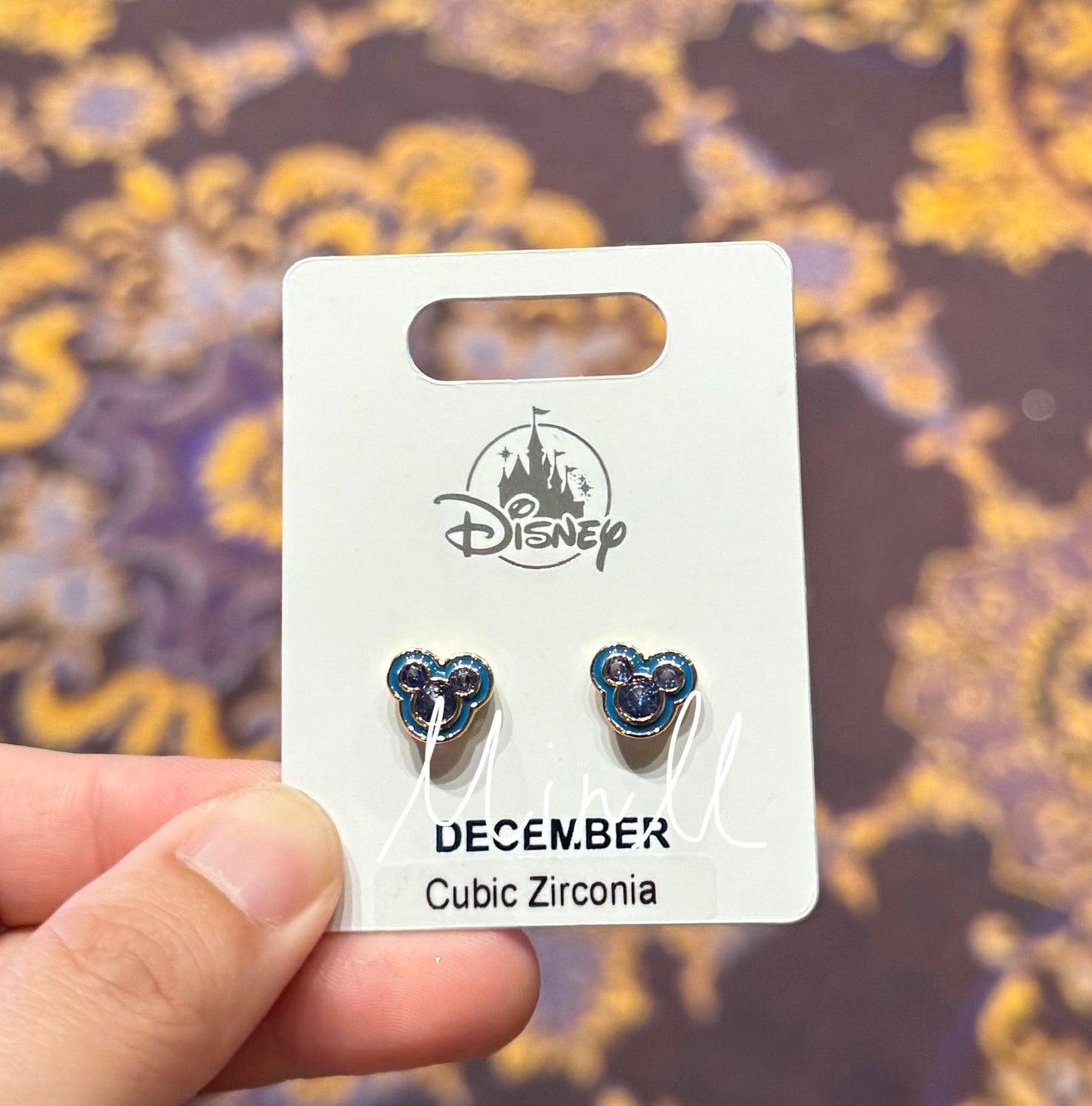 Disney Parks Exclusive Mickey Mouse Icon Birthstone Earrings July to Dec.