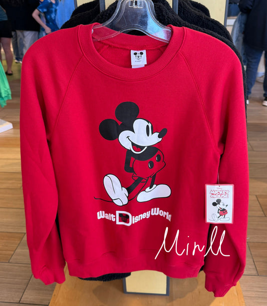 Disney Parks Exclusive Mickey Mouse Sweatshirt For Adults Red