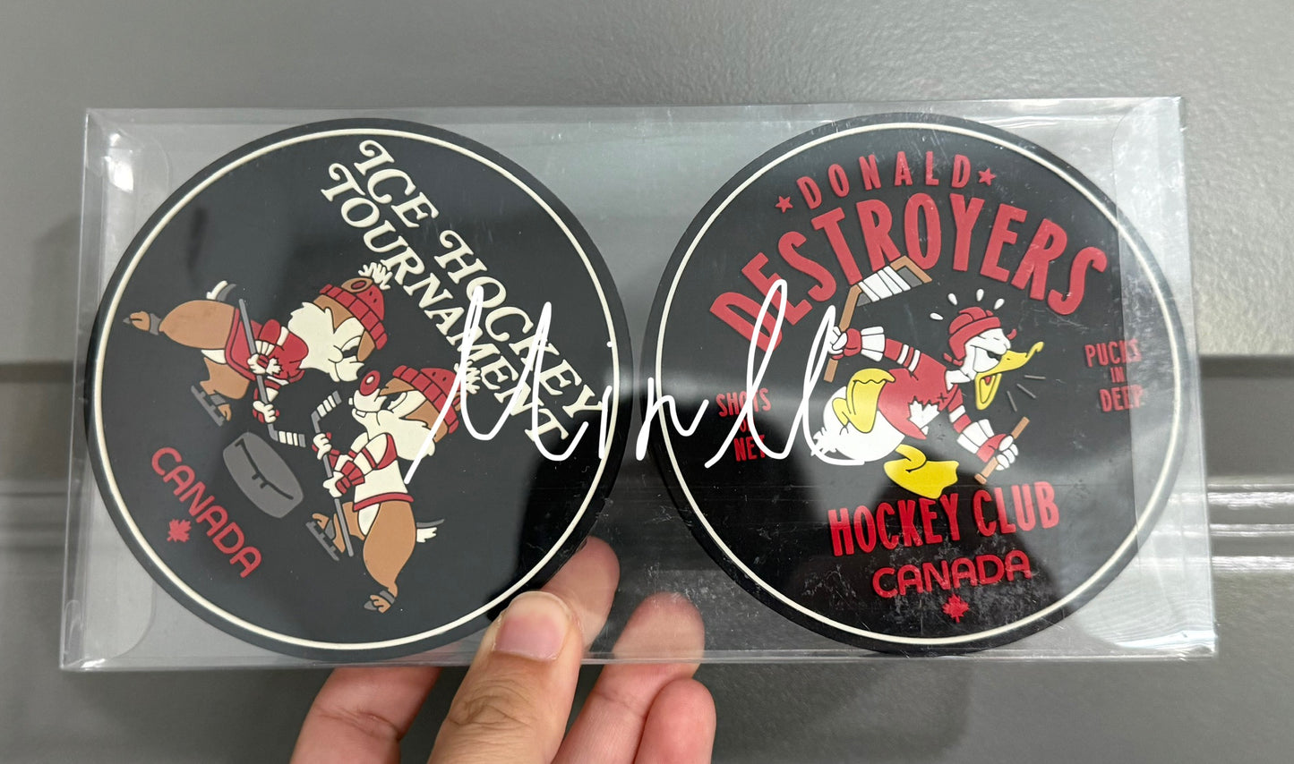 Disney Parks Exclusive Mickey＆Friends Ice Hockey Coasters Set of 4