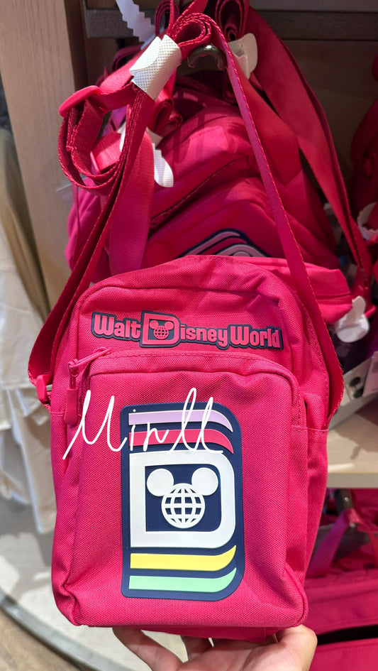 Walt Disney World Logo Pink Ear Holder Crossbody Bag Pink