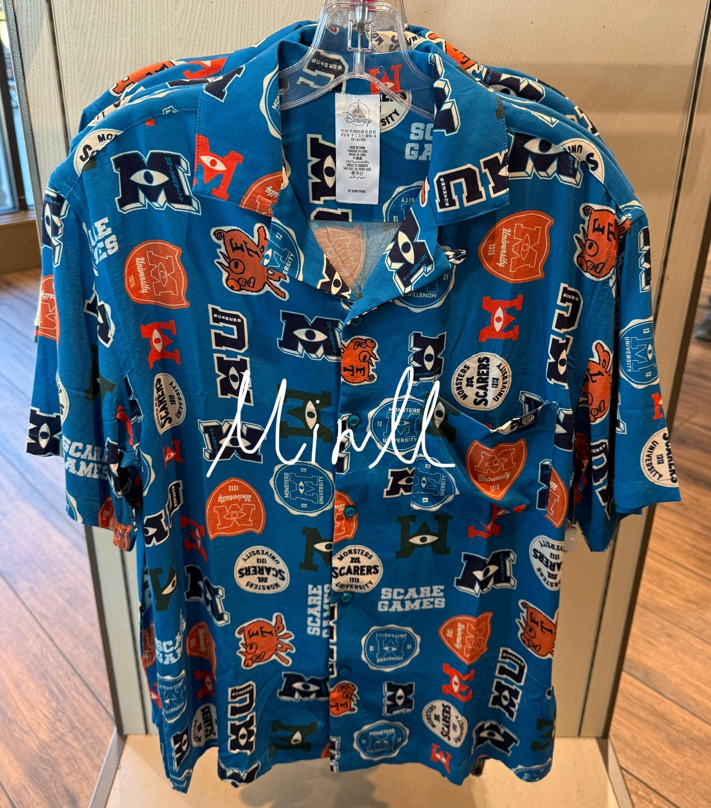 Disney Parks Exclusive Pixar Monsters University Woven Shirt For Adults Walt Disney World