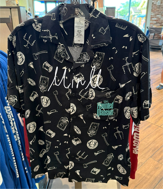 Disney Parks Exclusive Haunted Mansion Woven Shirt For Adults Walt Disney World