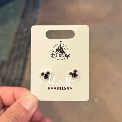 Disney Parks Exclusive Mickey Mouse Icon Birthstone Earrings Jan. to June