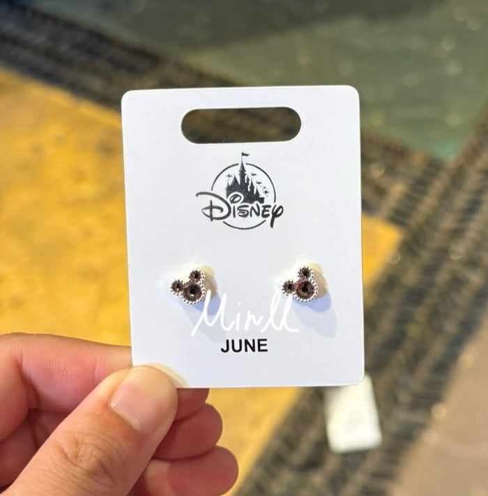 Disney Parks Exclusive Mickey Mouse Icon Birthstone Earrings Jan. to June