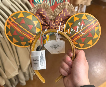 Disney Parks Exclusive WDW Animal Kingdom Lodge Minnie Mouse Ear Headband for Adults Loungefly