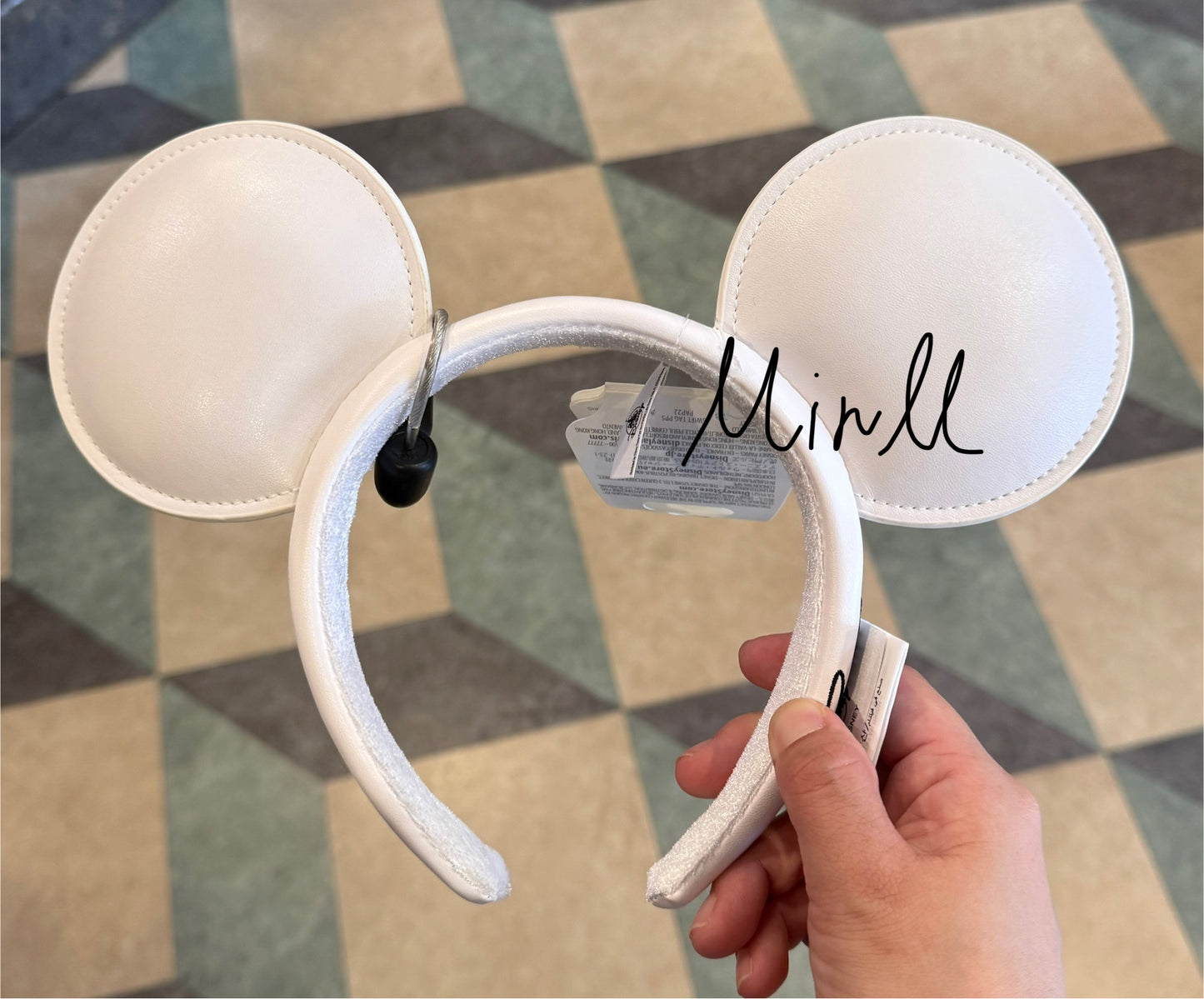 Disney Parks Exclusive Mickey Mouse Faux Leather Ear Headband White For Adults