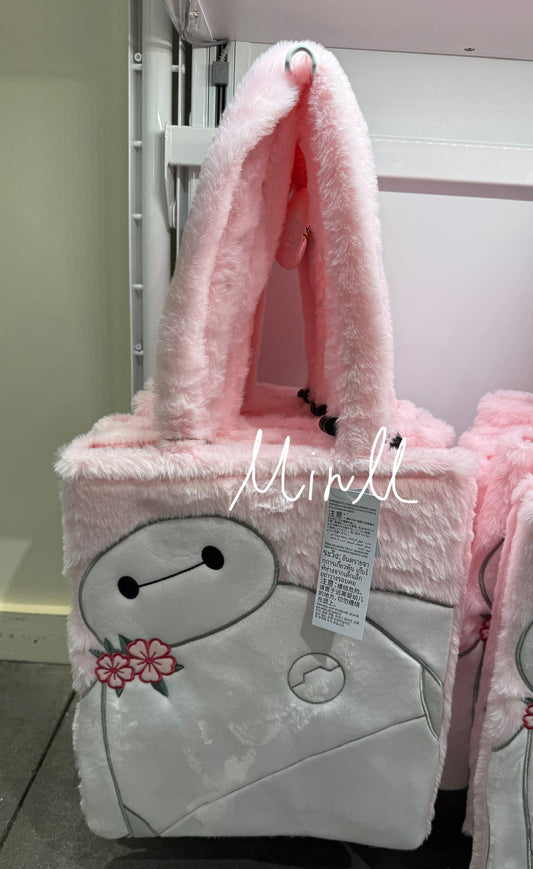 Disney Parks Exclusive Big Hero 6 Baymax & Mochi Sakura Plush Tote Bag